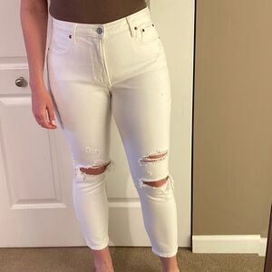 Abercrombie Curve Love High Rise Skinny Jeans in White